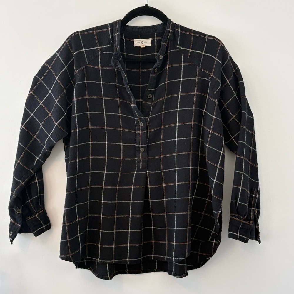 Lou & Grey Black and White Plaid Shirt